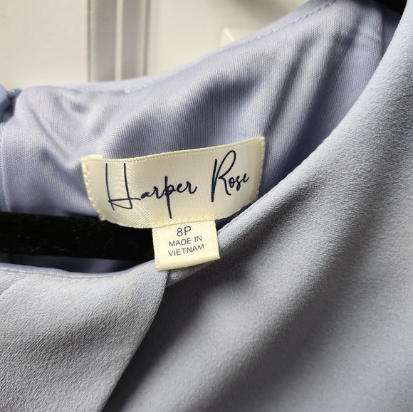 NWOT Cape Sleeve Scuba Crepe Sheath Dress in Light Blue - Picture 5 of 6